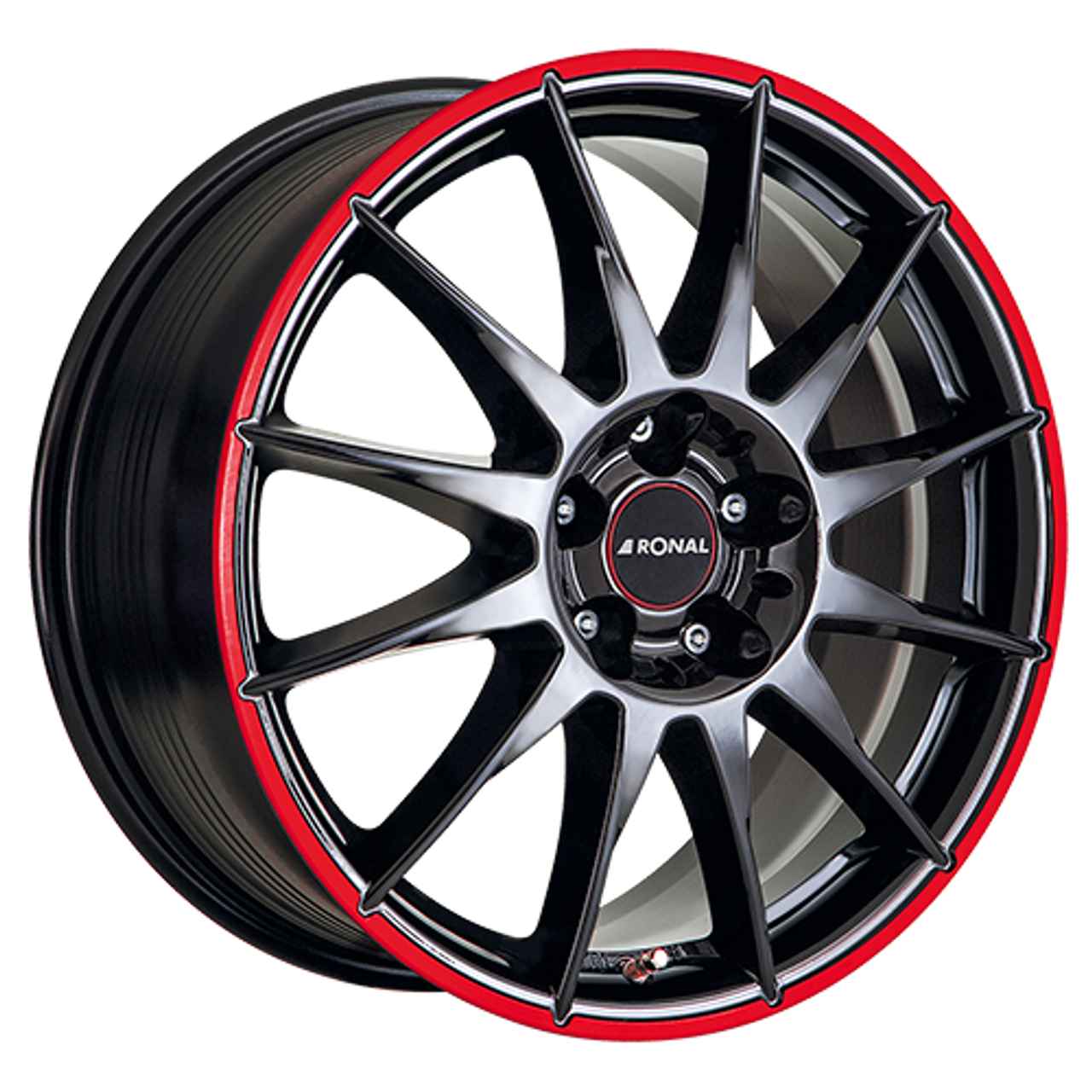 RONAL RONAL R54 MCR jetblack-red rim 7.0Jx16 5x100 ET38