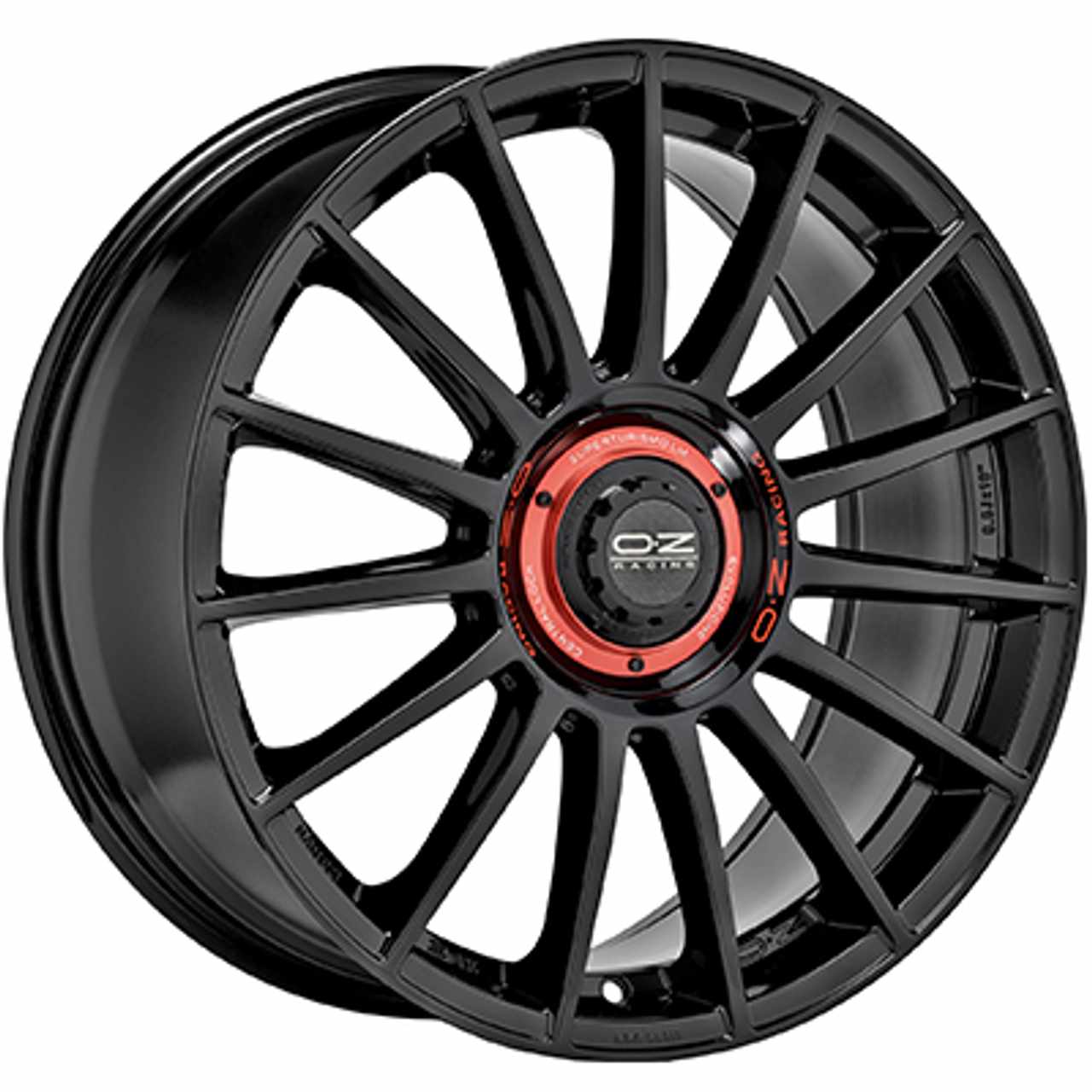 OZ SUPERTURISMO EVOLUZIONE gloss black + red lettering 8.5Jx19 5x112 ET30