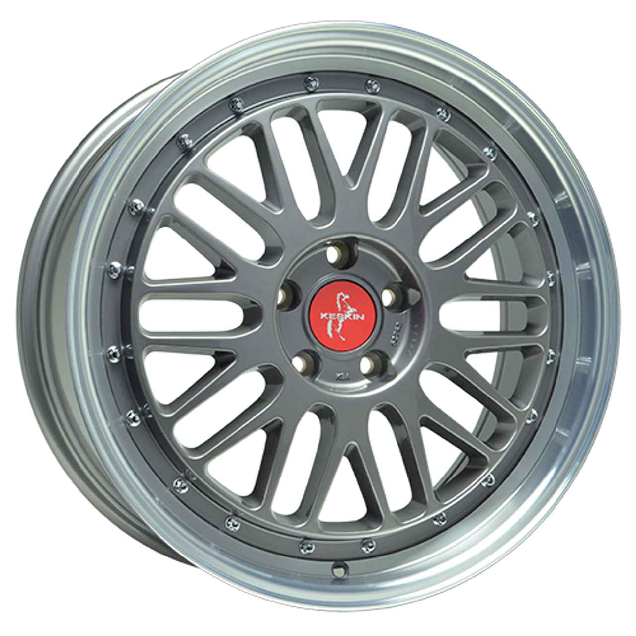 KESKIN KT22 RETRO titan grey lip polish 8.0Jx18 5x108 ET45