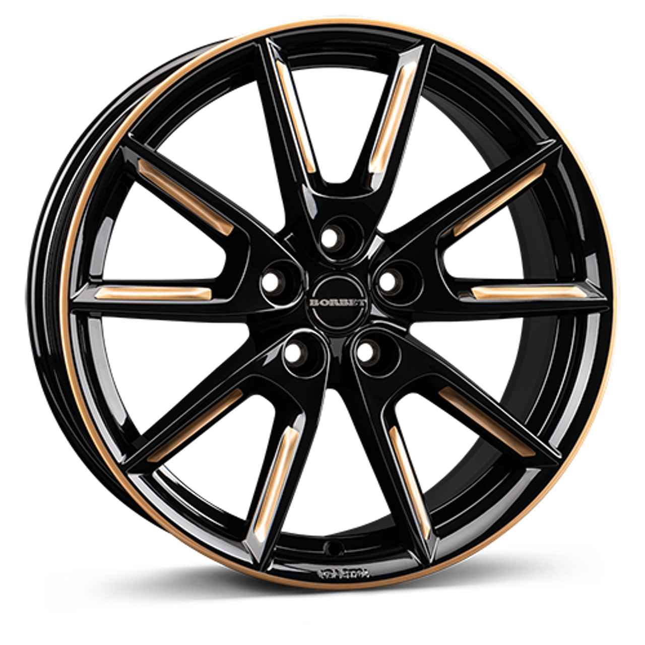 BORBET DESIGN LX18 black glossy gold spoke rim 8.0Jx18 5x112 ET44