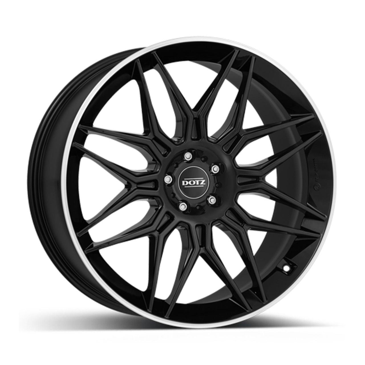 DOTZ LONGBEACH DARK black/polished lip 9.0Jx20 5x120 ET42