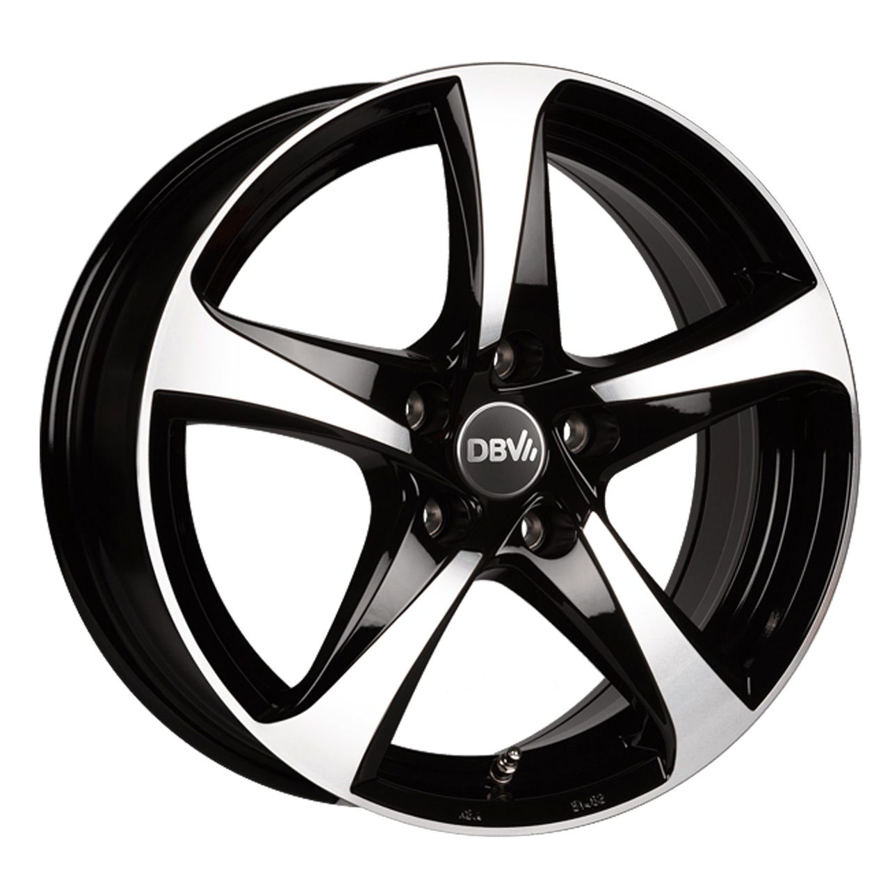 DBV 5SP 001 schwarz glänzend frontpoliert 8.0Jx18 5x108 ET40