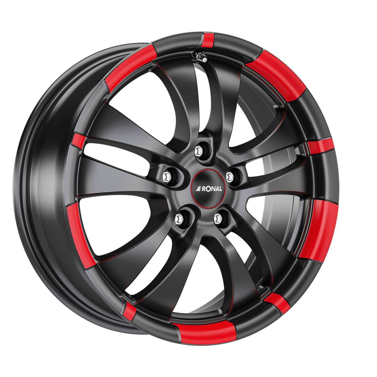 RONAL RONAL R59-5 MCR jetblack-matt-red rim 7.5Jx17 5x112 ET48