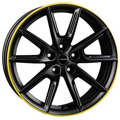 BORBET DESIGN LX black matt rim yellow 8.0Jx18 5x112 ET40