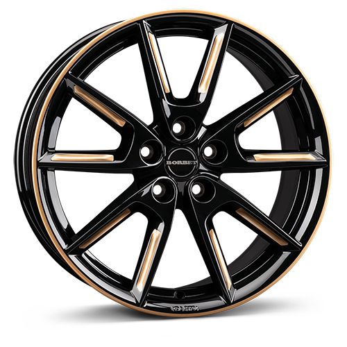 BORBET DESIGN LX18 black glossy gold spoke rim 8.0Jx18 5x108 ET45