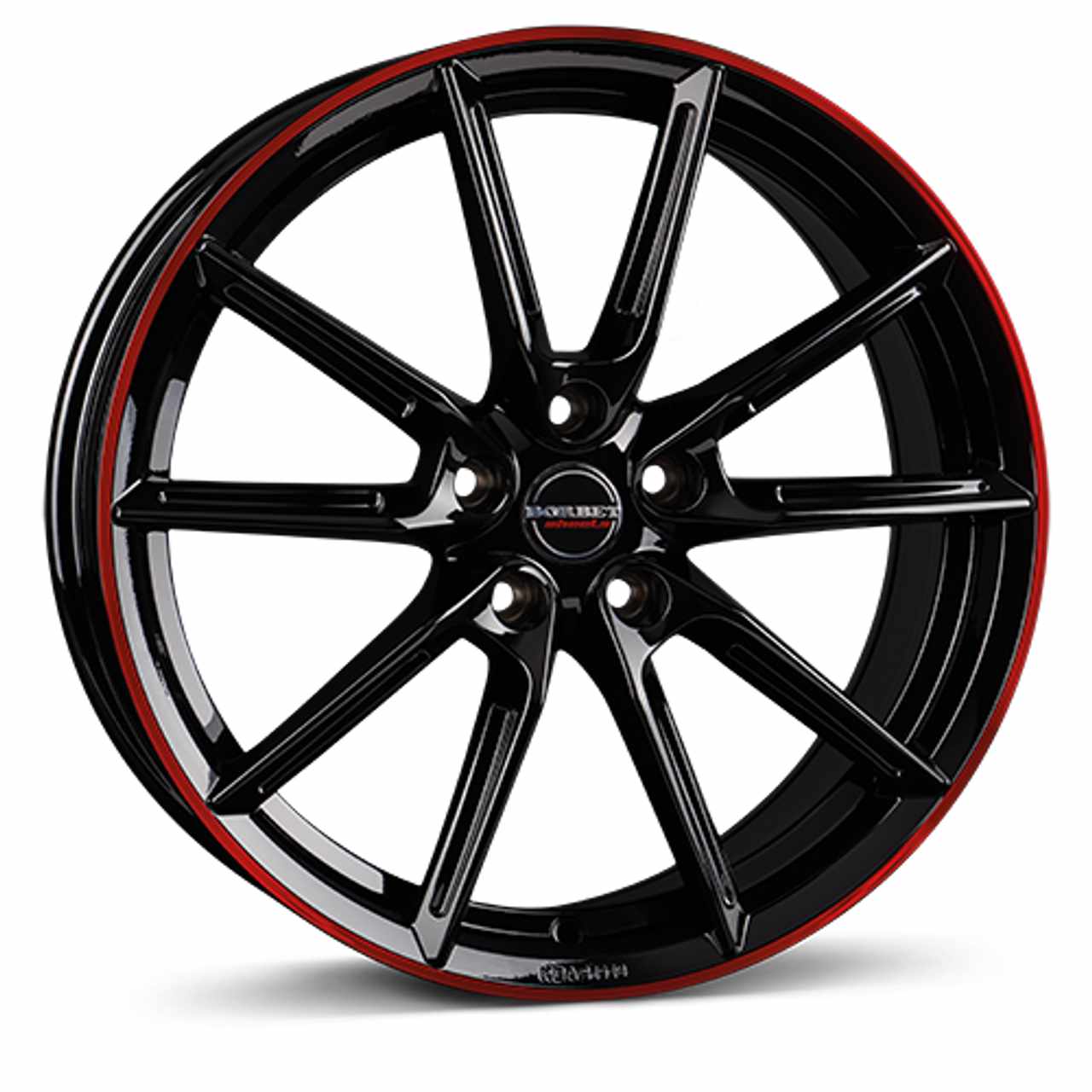 BORBET DESIGN LX black glossy rim red 8.0Jx18 5x112 ET44