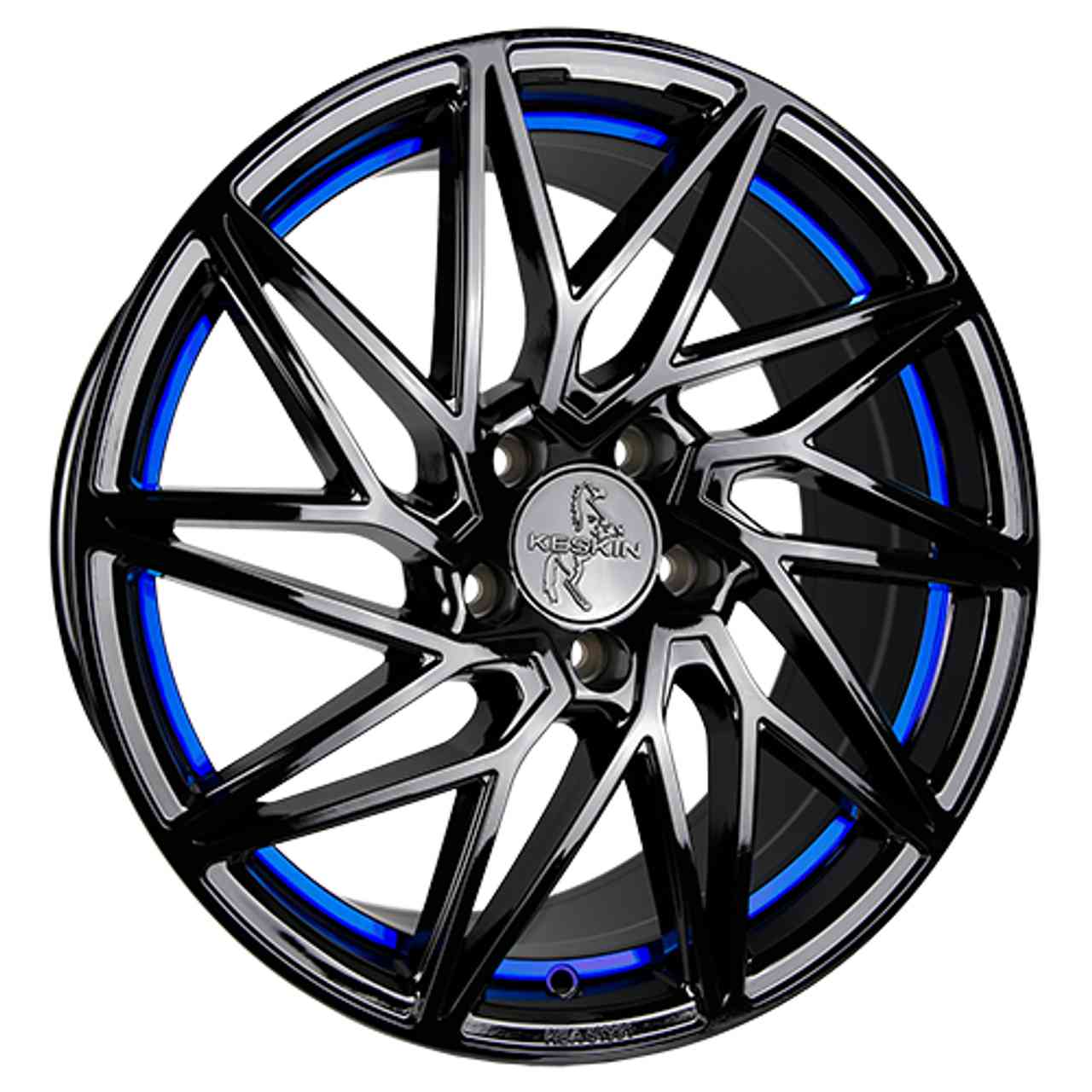 KESKIN KT20 FUTURE black painted blue inside 8.0Jx18 5x112 ET30