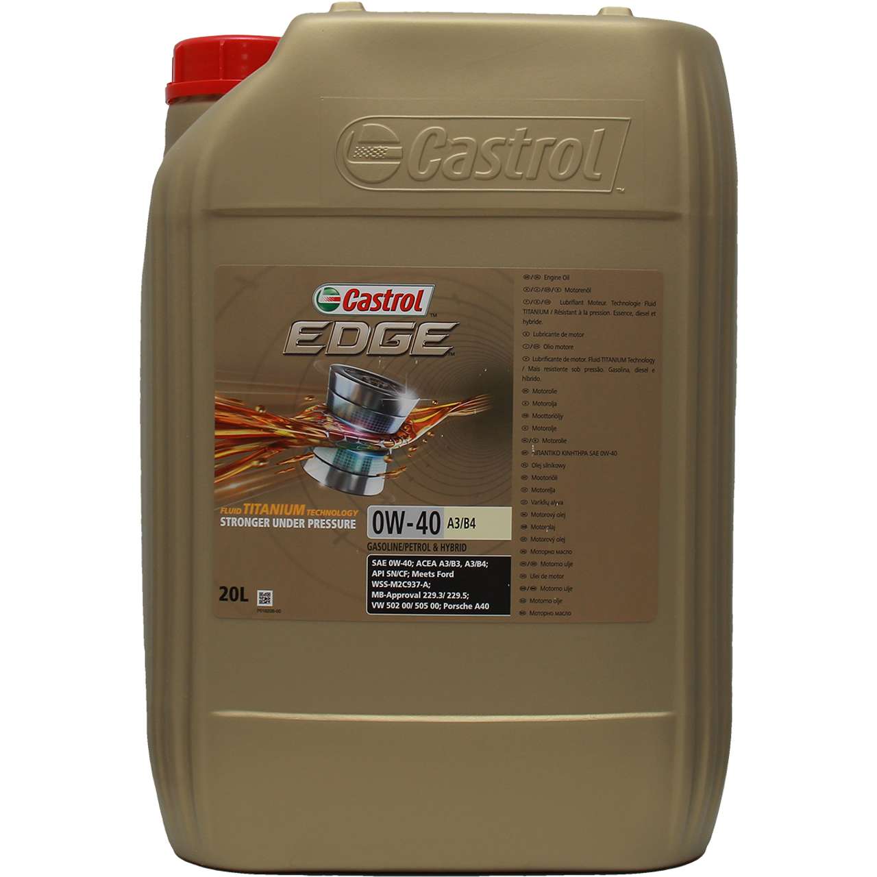 Castrol Edge Fluid Titanium 0W-40 A3/B4 20 Liter