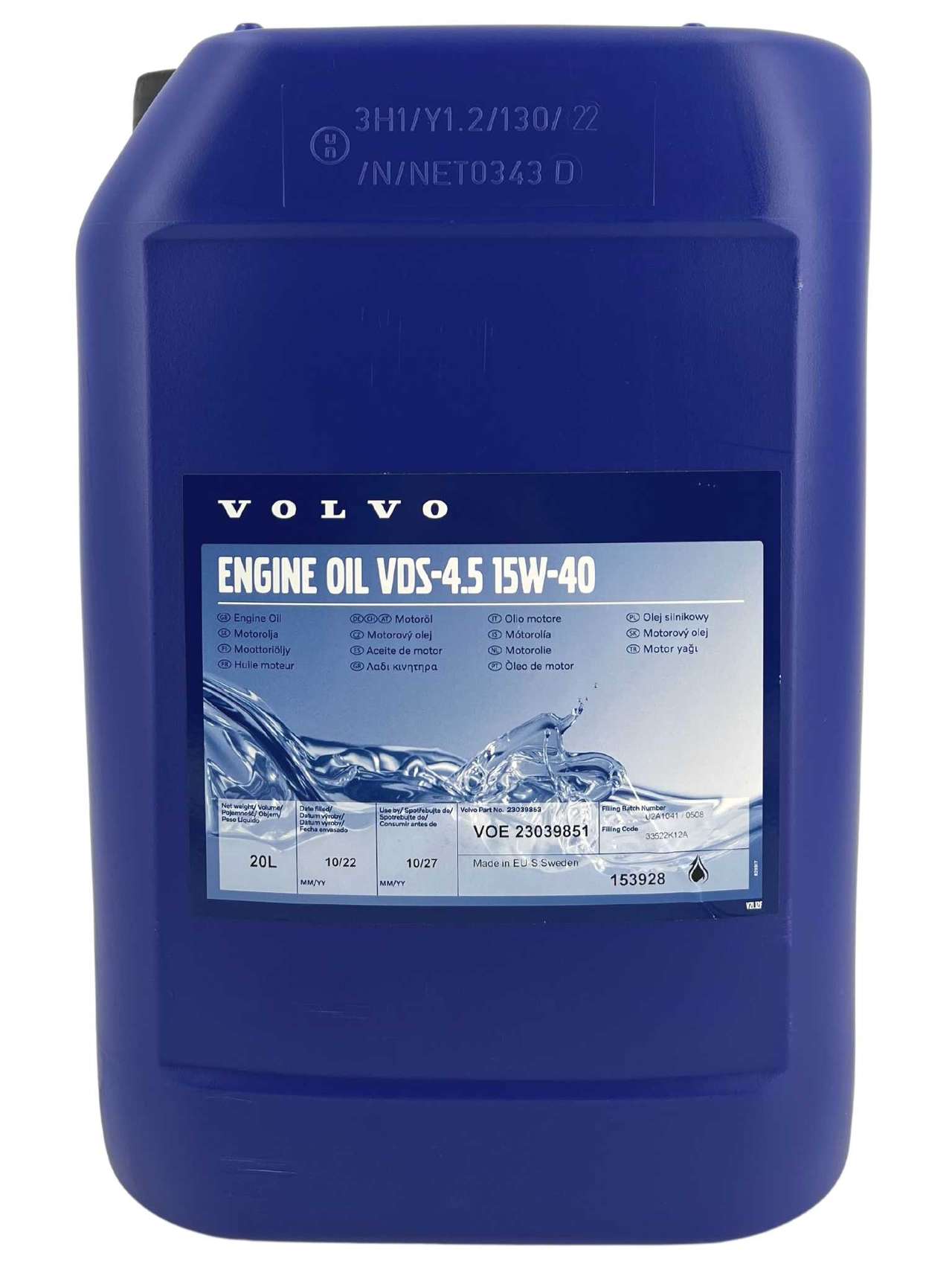 Original Volvo Engine Oil VDS-4.5 15W-40 20 Liter